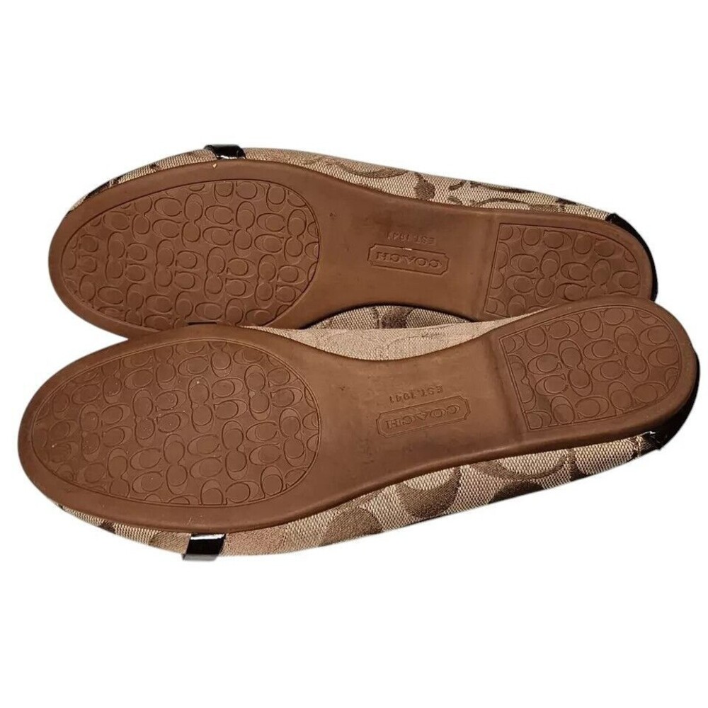 Coach Signature Canvas Loafers with Brown Accents, Size 7 - Picture 7 of 8